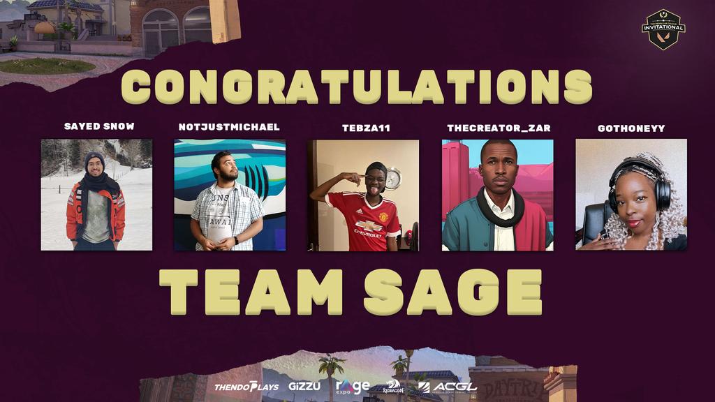 Massive GG to Team Sage, your first #POCInvitational Champions 🏆 

Thank you to all the players who participated. You made every moment memorable.

Shoutout to the partners @AfricanGaming , @gizzu_za , @rAgeExpo & @RedragonSa ❤️

And to everyone that watched, you're amazing 🙏🏾