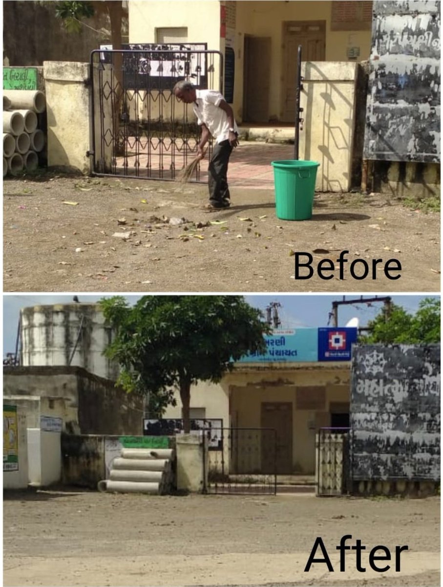 #SwachhataHiSeva  કાર્યક્રમ અંતર્ગત રાજકોટ જિલ્લાનાં ઉપલેટા તાલુકામાં ગ્રામ્ય કક્ષાએ સફાઇ અભિયાન હાથ ધરવામાં આવેલ. <a href="/DDORAJKOT1/">District Panchayat Rajkot</a>  <a href="/GujDCoffice/">Guj DCoffice</a> <a href="/monakhandhar/">Mona Khandhar IAS</a> <a href="/GujPRHDept/">Panchayat, Rural Housing & Rural Dev. Department</a>  <a href="/crdgujarat1/">Commissionerate of Rural Development,Gujarat</a>  #SwachhGujarat2023