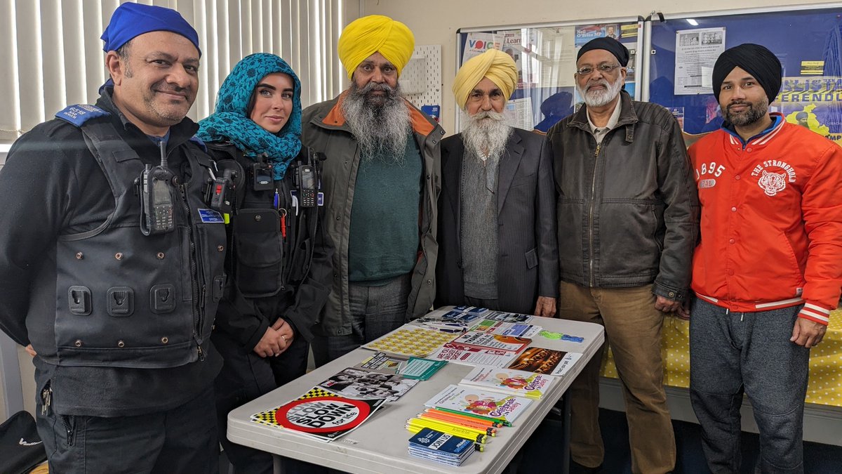 We were at #Oadby #Gurdwara today holding our crime prevention event. It was good talking to the community on keeping their homes & vehicles safe. With the upcoming religious events, we reminded everyone to #CelebrateSafely 💜

#PCSO6518 Nad
#PCSO6158 Cara
#PCSO6164 Harks