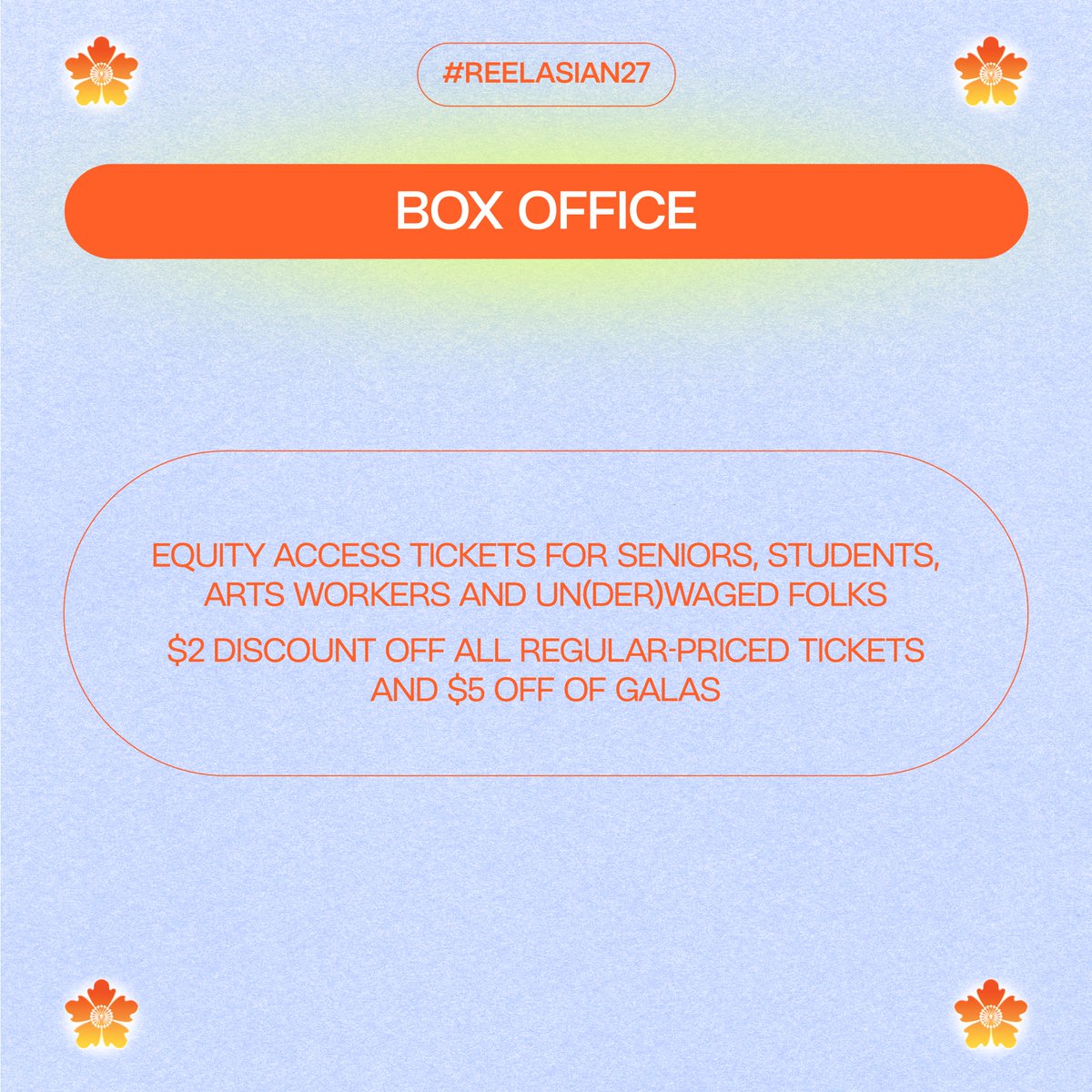 #ReelAsian27 tickets are on sale now! 
Peruse our full programming lineup, book tickets, and see you at the festival.🌼

reelasian.com/festival