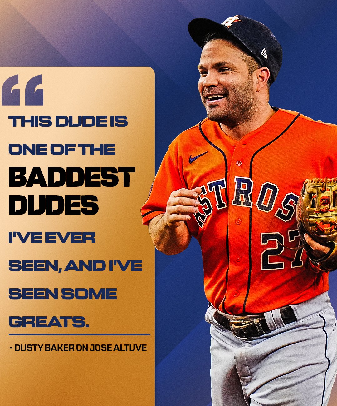 MLB on X: Dusty Baker, Jose Altuve, and the @Astros need one more