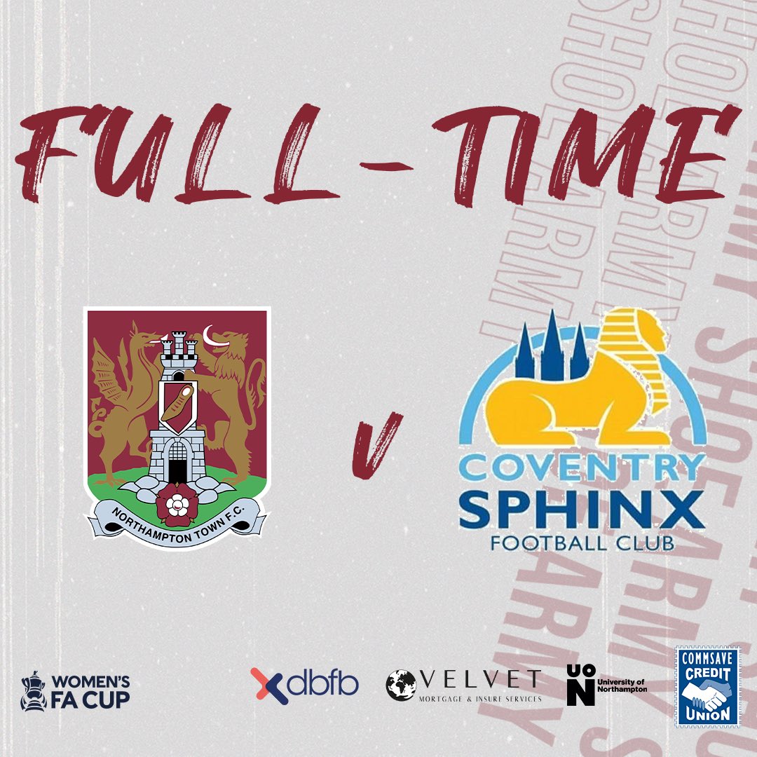 NTFCWomen's tweet image. Cobblers come out on top after a 12-goal thriller in the @FACupWomens!

👞 #NTFC 7️⃣ - 5️⃣ #CSFC 🔵⚪️