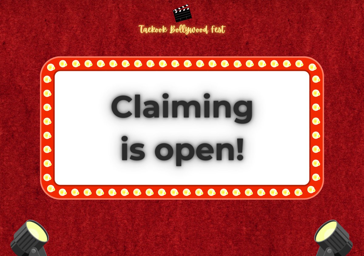 taekookfests's tweet photo. 🎬 CLAIMING IS NOW OPEN

are you ready to join in on the fun and celebrate taekook in bollywood style...?!

🗳️ claim here: https://t.co/Z0S7BamFbt

📝 claiming form: https://t.co/D3JQGWrskL

🔍google sheet: https://t.co/QbEBdywoPW https://t.co/hSsfQ9N0mX