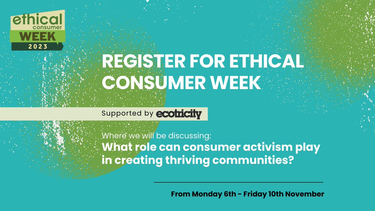 EC_magazine's tweet photo. #ECWeek is nearly here!
Starting 06/11, we have a whole week of sessions discussing "what role can consumer #activism play in creating thriving #communities?"
Take a look at the timetable and sign up for events across the week:
https://t.co/dr07EAtfQP
Supported by @ecotricity https://t.co/faCziwK2lU