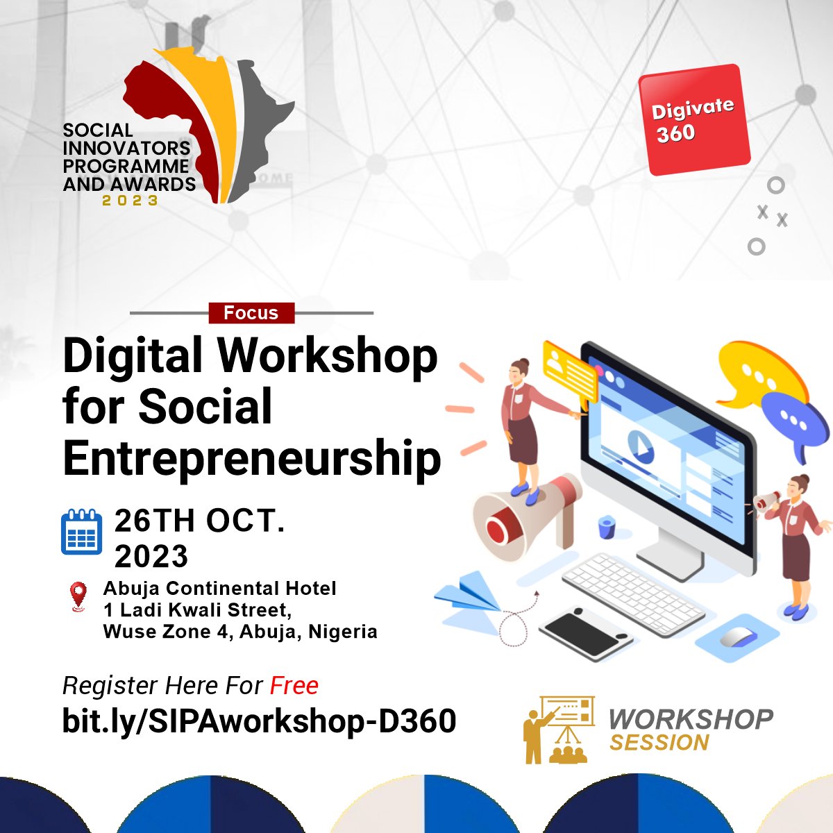 At NO COST, learn how to use digital tools to scale your social enterprise at SIPA 2023.

This session facilitated by Divigate 360 promises to deepen your understanding of the existing social tools and enhance your use of them. 

Register now: bit.ly/SIPAworkshop-D… 

#SIPA2023