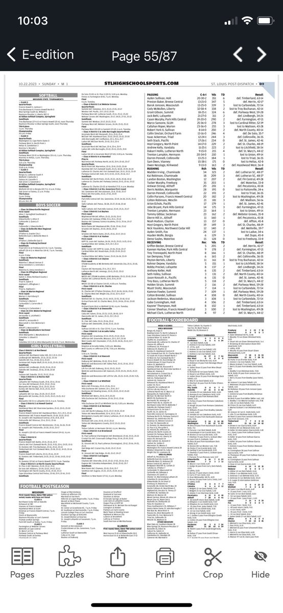 <a href="/GibbarTommy/">Tommy Gibbar</a> in <a href="/STLhssports/">STLhighschoolsports</a> week 9 leaderboard again. Great job Tommy!