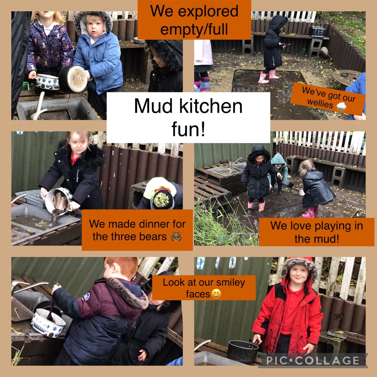OldParkPrimary's tweet photo. F2 had a lovely time in the mud kitchen last week. We made dinner for the three bears 🐻 🐻 🐻 #learningthroughplay #mudisgood https://t.co/ek46aeZh3X