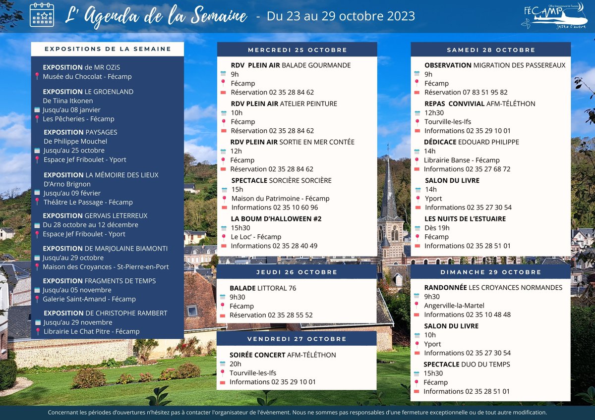 📆 𝗔𝗚𝗘𝗡𝗗𝗔 𝗗𝗘 𝗟𝗔 𝗦𝗘𝗠𝗔𝗜𝗡𝗘 📆
Retrouvez chaque dimanche toutes les animations de notre destination 🤗
Plus d’informations 👉 buff.ly/41jCEJl