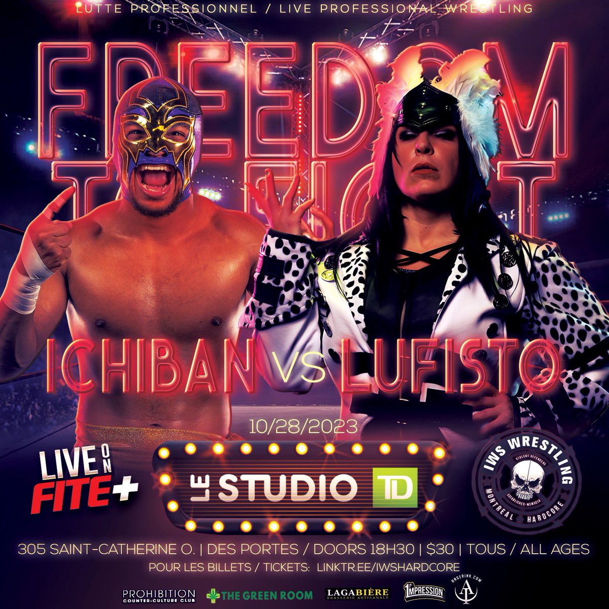 Triller_TV's tweet photo. 🇨🇦 We are headed back to Montreal for some of the best Canadian wrestling when @IWSHardcore presents #FreedomToFight this Saturday on #FITE+.

Oct. 28 | 8pm ET👉 https://t.co/JCOlpXCLrW https://t.co/KvF5itJ5hH