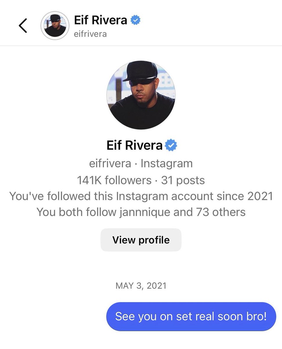 Speak things into existence!!! Yo <a href="/EifRivera/">DIRECTOR EIF RIVERA</a> I message this to you around the same time I saw your episode on season 1. I knew one day we will work! One day came a year later!!