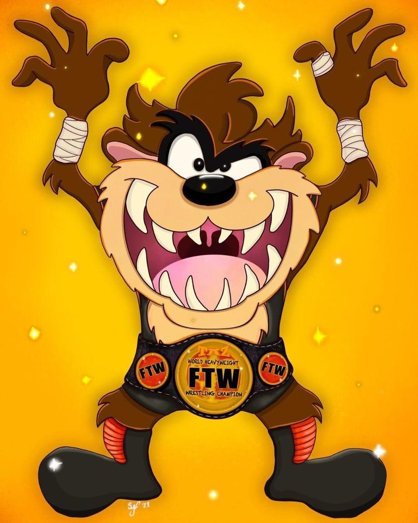 We don't update our Twitt... X  enough but I couldn't not share this! 😻

Our very own SJF did this awesome mash up of one of our favourites of all time <a href="/OfficialTAZ/">taz</a> and another favourite of all time.. Taz ... Of Tasmania 😻🙀

<a href="/AEW/">All Elite Wrestling</a> <a href="/AEWonTV/">AEW on TV</a>