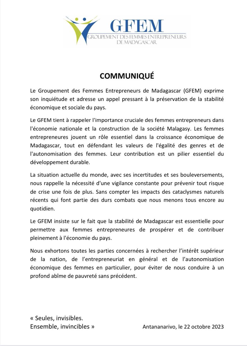 FRazaka75's tweet image. Puisque nous restons un groupement #professionnel responsable et #soucieux des intérêts suprêmes de ses membres, nous continuons à porter la voix de ces #femmes.