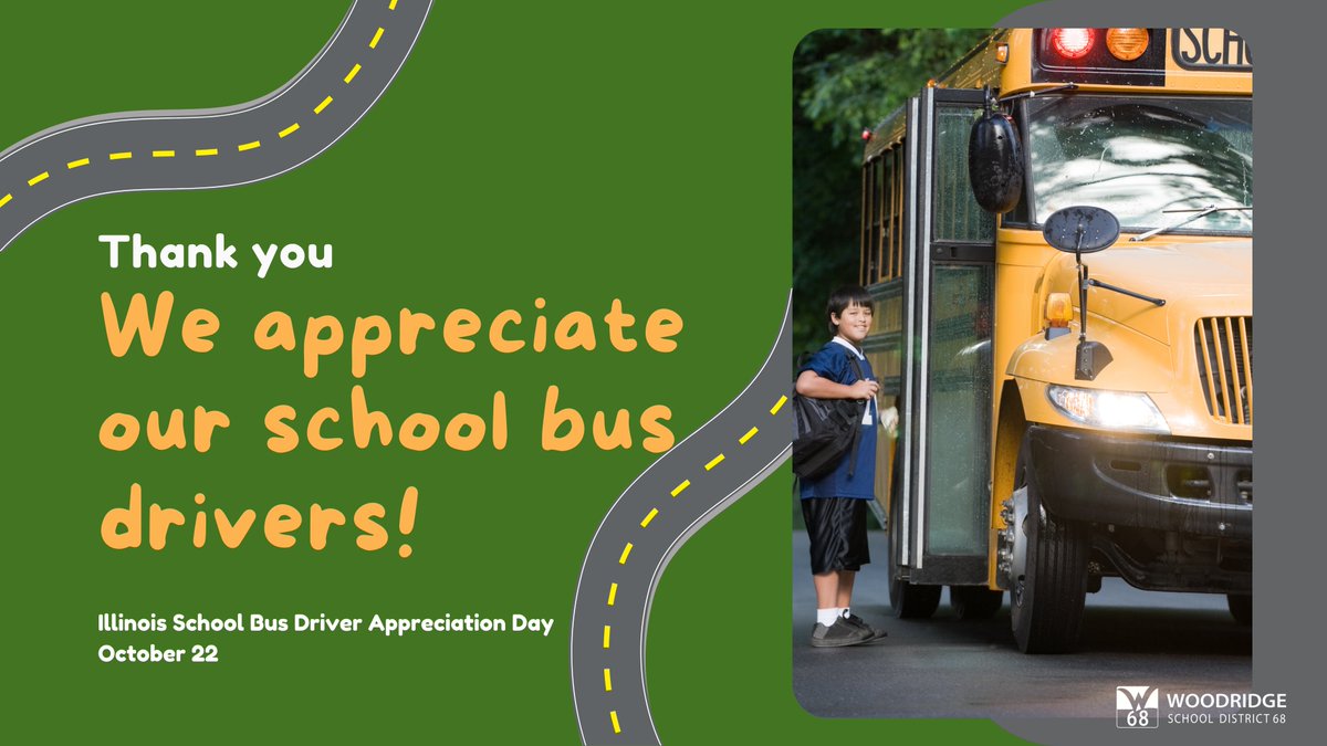 It's Illinois School Bus Driver Appreciation Day! Thank you to the school bus drivers who transport our students safely to and from school each day!