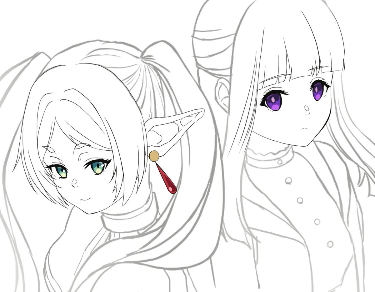 SilkArch's tweet photo. フリーレン様とフェルン様落書き(飽きた) https://t.co/5LWLI7bPcG