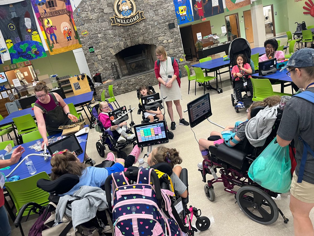 RettUniversity's tweet photo. #RettRedefined. Communication, being able to hang out with your friends and chat, such a normal part of life & one that we love to see. Check out some of our girls having a chat at Camp Rett U 😊 https://t.co/3l664bjyJi
