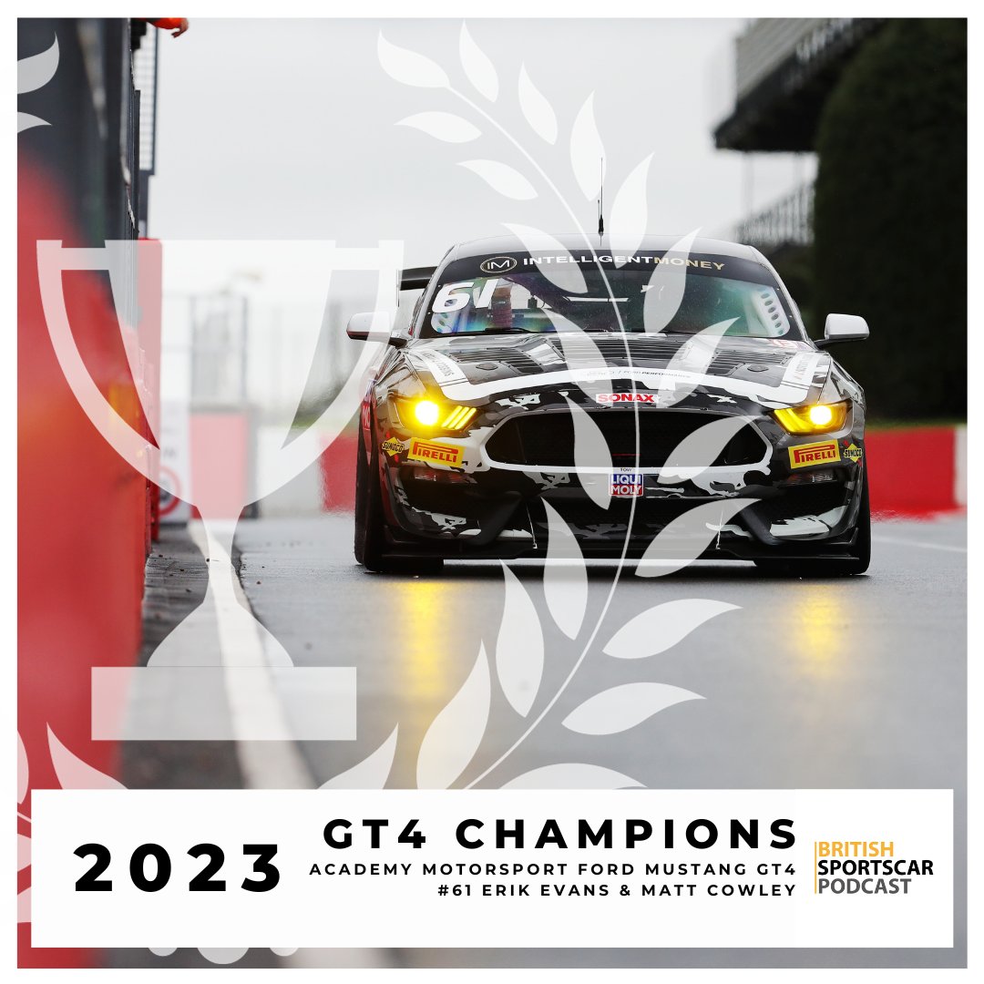 BritSCPodcast's tweet photo. Congratulations to @mcowleyracing @ErikEvansRacing  the #61 @FordMustang @AcademyMsport  - @BritishGT #GT4 #Champions #title #doningtondecider https://t.co/AsVfBIfqSa