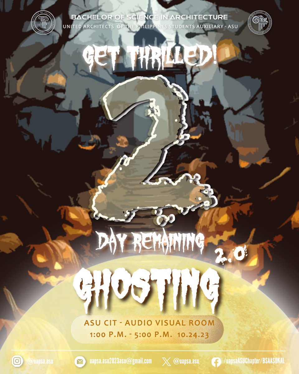 uapsa_asu's tweet photo. [🕰️] 2 Days Remaining
Time is running out, the fear draws near, and there's no turning back. In 2 days, you are about to cross the threshold into the realm of darkness where the unknown prevails. Arkids, are you prepared for what lies ahead in the depths of the ARKI GHOSTING 2.0? https://t.co/NEpakkCI0u