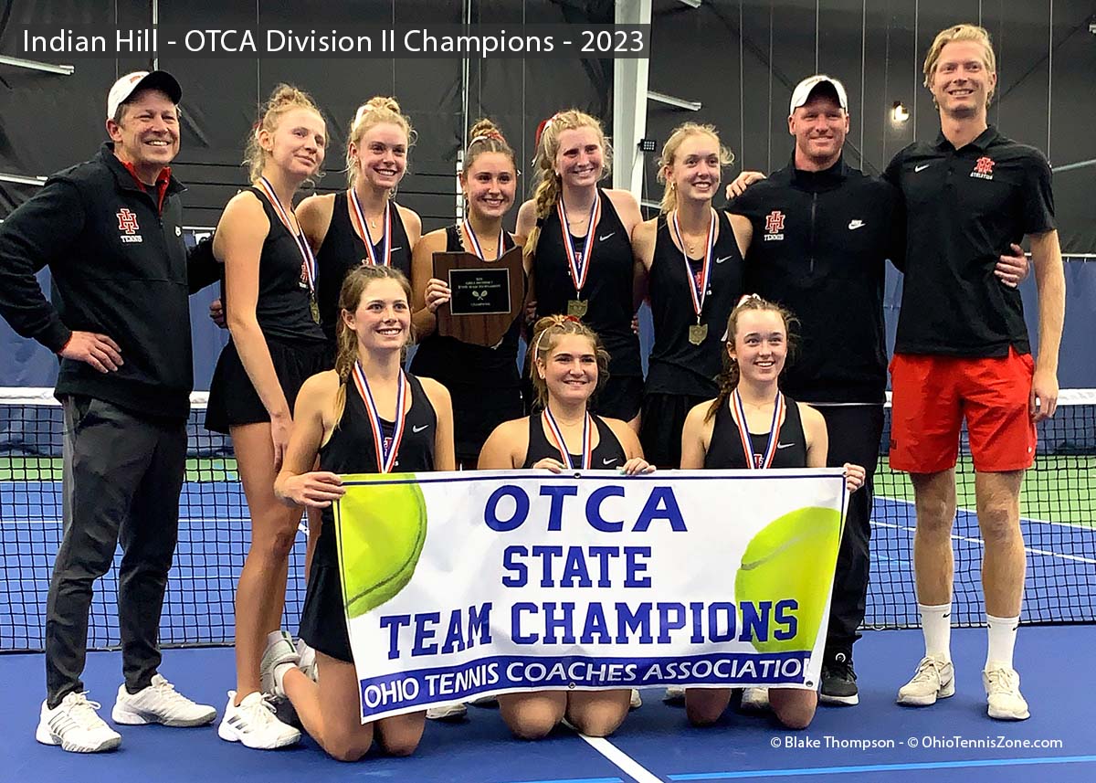 OhioTennisZone's tweet photo. Congratulations to Mason, the Division I team champion, and to the Division II champion, Indian Hill. Mason defeated North Canton Hoover and Upper Arlington to get the championship. Indian Hill beat Hathaway Brown and Columbus Academy. Click for more. https://t.co/1lnNCoag3J https://t.co/rgg3BbkzKU