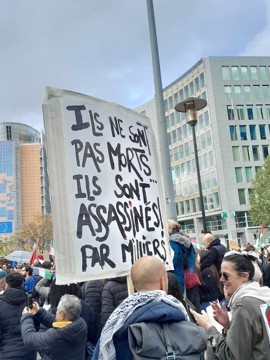 MichelCollon's tweet photo. Nous étions 40 000 aujourd'hui à Bruxelles pour dire stop à l'apartheid, stop à la colonisation et surtout #FreePalestine https://t.co/x3bXNte6wf