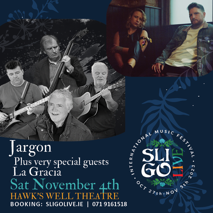 🎉 Dont miss your chance to see Jargon in the Hawk's Well Theatre, Sligo at 8:00pm on Saturday, Nov 4th, 2023! ✨

🎟️ Tickets On sale NOW!
🔻 Doors open at 7 PM | Show 8:00 PM
🔻 Tickets - €24.00 + s.c.
🔻 sligolive.ticketsolve.com/ticketbooth/sh…