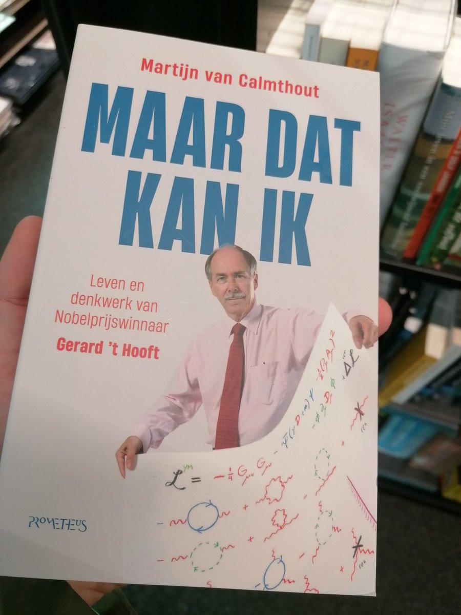 Saw this book on Gerard 't Hooft (Physics Nobel laureate from Utrecht University) in Maastricht. Interesting, but why are the indices not contracted in the equation? <a href="/gthooft/">Gerard 't Hooft</a>