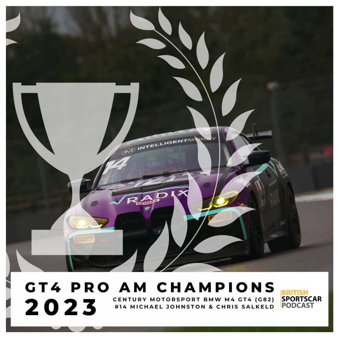 Congratulations @Century_Msport @chrisalkeld #MichaelJohnston @BMWMotorsport @BritishGT #GT4 #ProAm #Champions