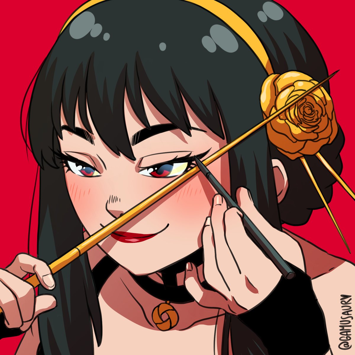 ヨル・フォージャー(SPY×FAMILY) 「Me getting ready to watch SpyxFamily eve」|Gamu 🐠✨🌸のイラスト