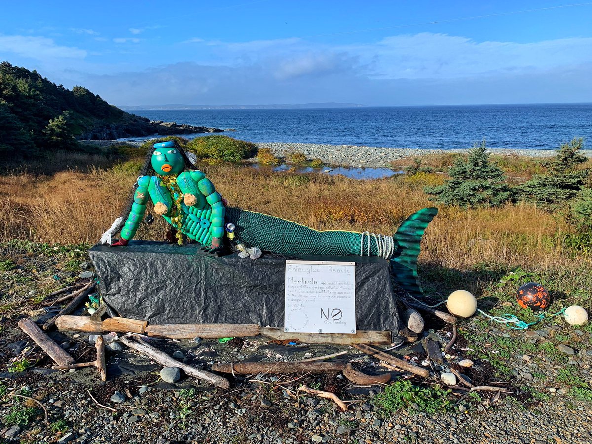 Say Hello to Merlinda. 
Created from garbage collected on a beach in Birchy Cove, NL. Merlinda was designed to bring awareness to people regarding the mess found in our oceans. 
Sad, but true. #Newfoundland #protectouroceans #Environment