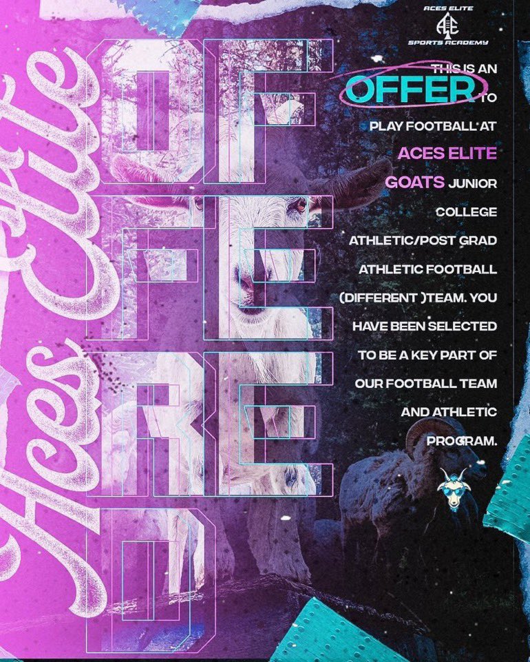 Shaydon Pino (@shady000z) on Twitter photo I am extremely blessed to announce I have received my first offer from <a href="/AcesEliteFB/">Aces Elite Goats Football Programs</a> thank you <a href="/ChrisGriggs9/">Chris Ace Griggs</a> I am extremely blessed to announce I have received my first offer from <a href="/AcesEliteFB/">Aces Elite Goats Football Programs</a> thank you <a href="/ChrisGriggs9/">Chris Ace Griggs</a>