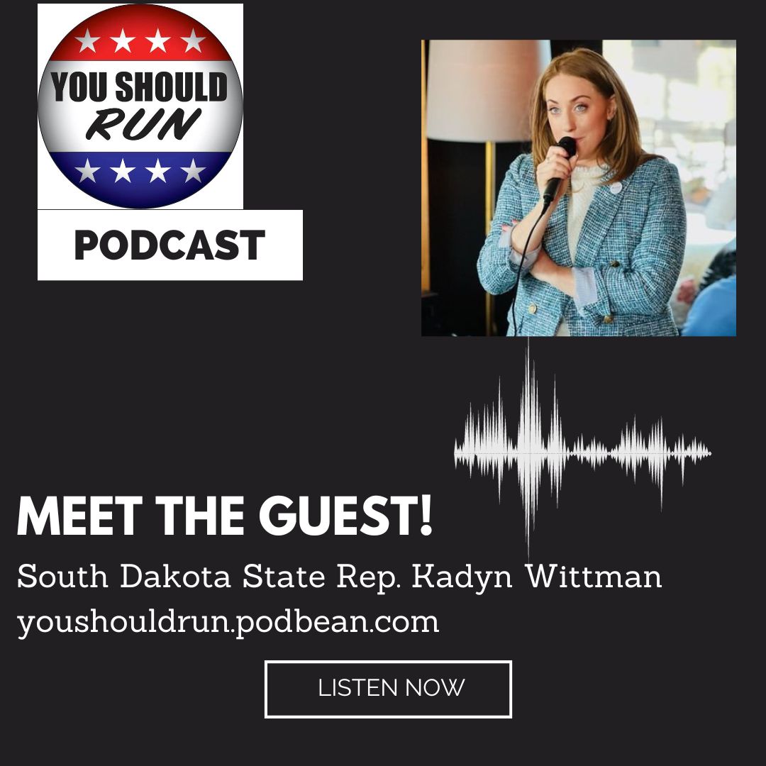 If it's Sunday, it's time to Meet the Guest. SD State Rep. Kadyn Wittman joins the You Should Run Podcast to talk about practical solutions to address homelessness, standing up to far right politics, and why YOU should run for office. 

Listen at: youshouldrun.podbean.com/e/south-dakota…