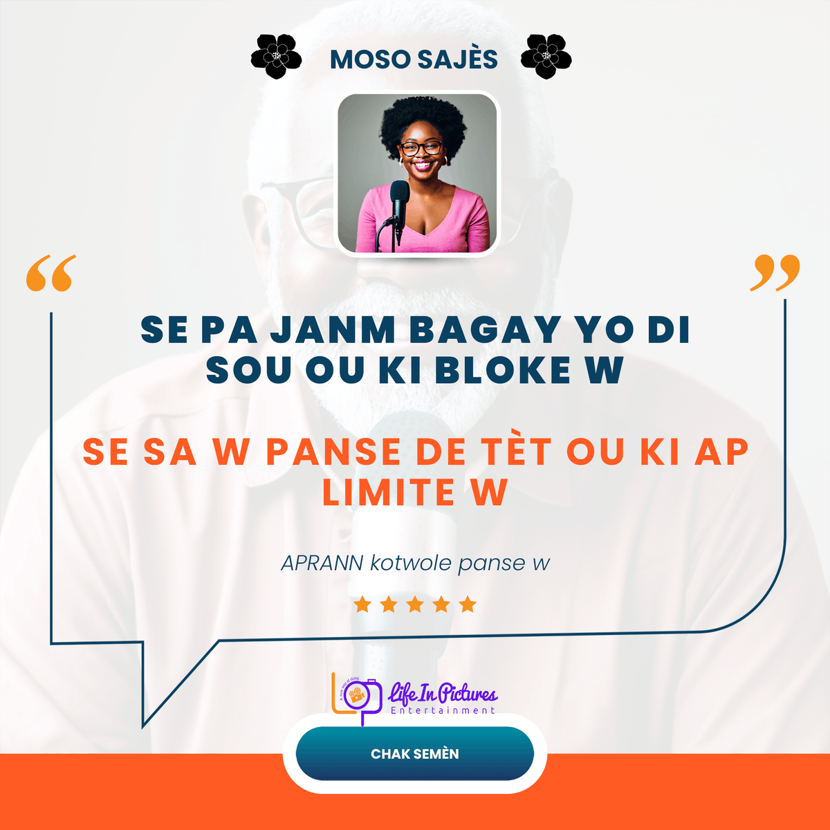 LifeInPic_ent's tweet photo. 💡Se pa bagay yo di sou ou ki ka bloke w, se sa w panse de tèt ou ki limite w.
Aprann kontwole panse w
#MOSOSAJES #lifeinpictures #haiti #konsey #LapeBondyeAvew https://t.co/wzFgubPjEa