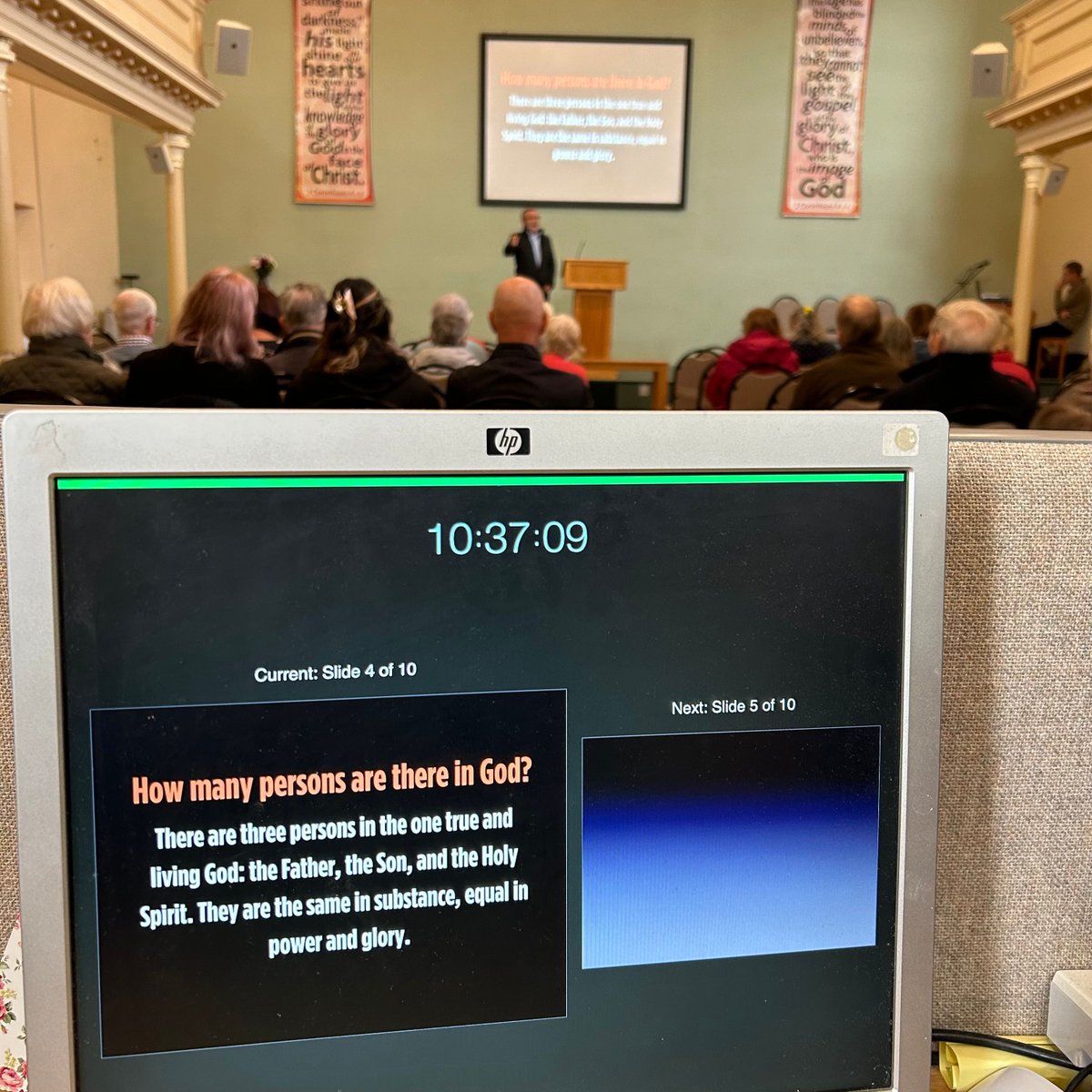 Today in our Sunday morning service we continued looking through the 'New City Catechism', each question and answer explores more about what we believe as Christians and who our God is