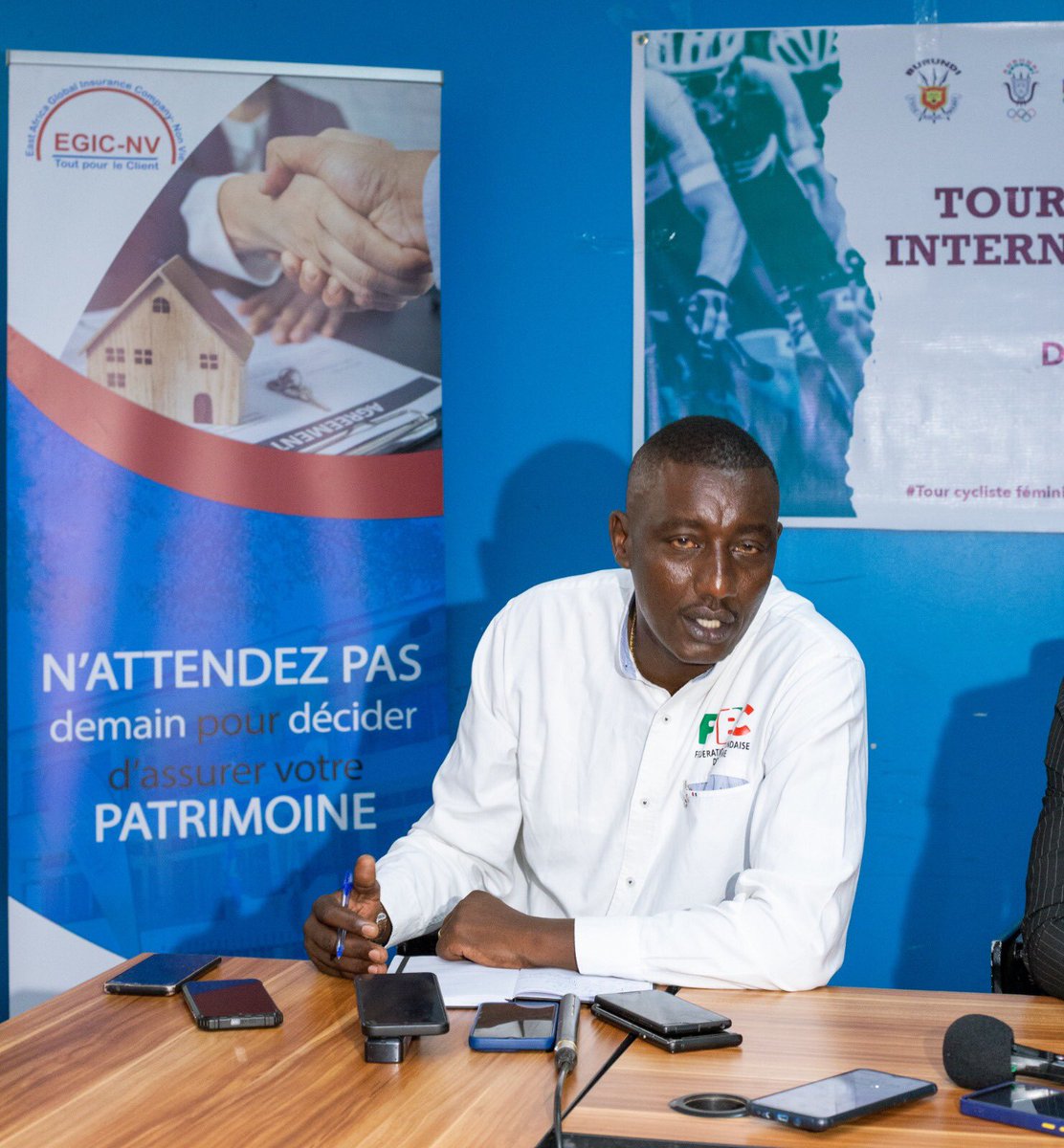 FC_Burundi's tweet photo. Retour en images de ce 20 octobre où le président de la fédération burundaise de cyclisme IRYUMUGABO Patrick Arnaud a tenu une conférence de presse. https://t.co/KM47tF3ZN9