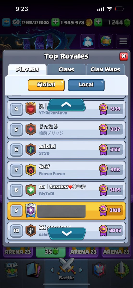 Hit 3k ! #9 global #1 local 🙌🏽 
Still looking for cr friends 🖊️
