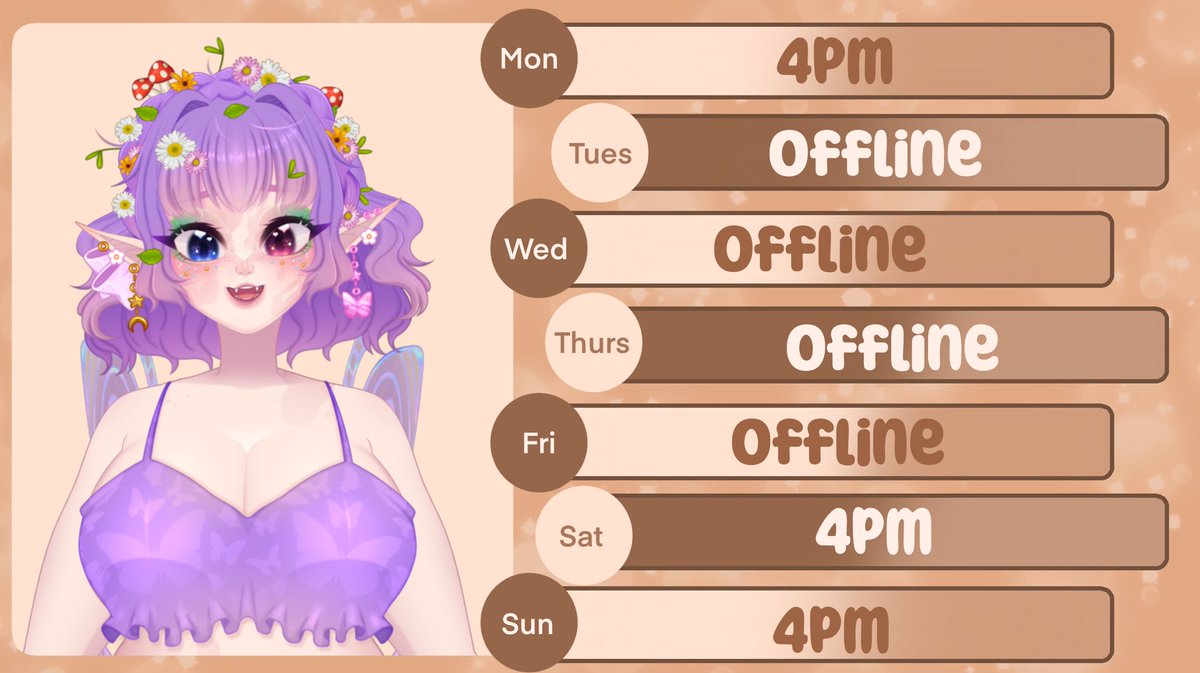 New schedule until I’m ready to do more days ❤️