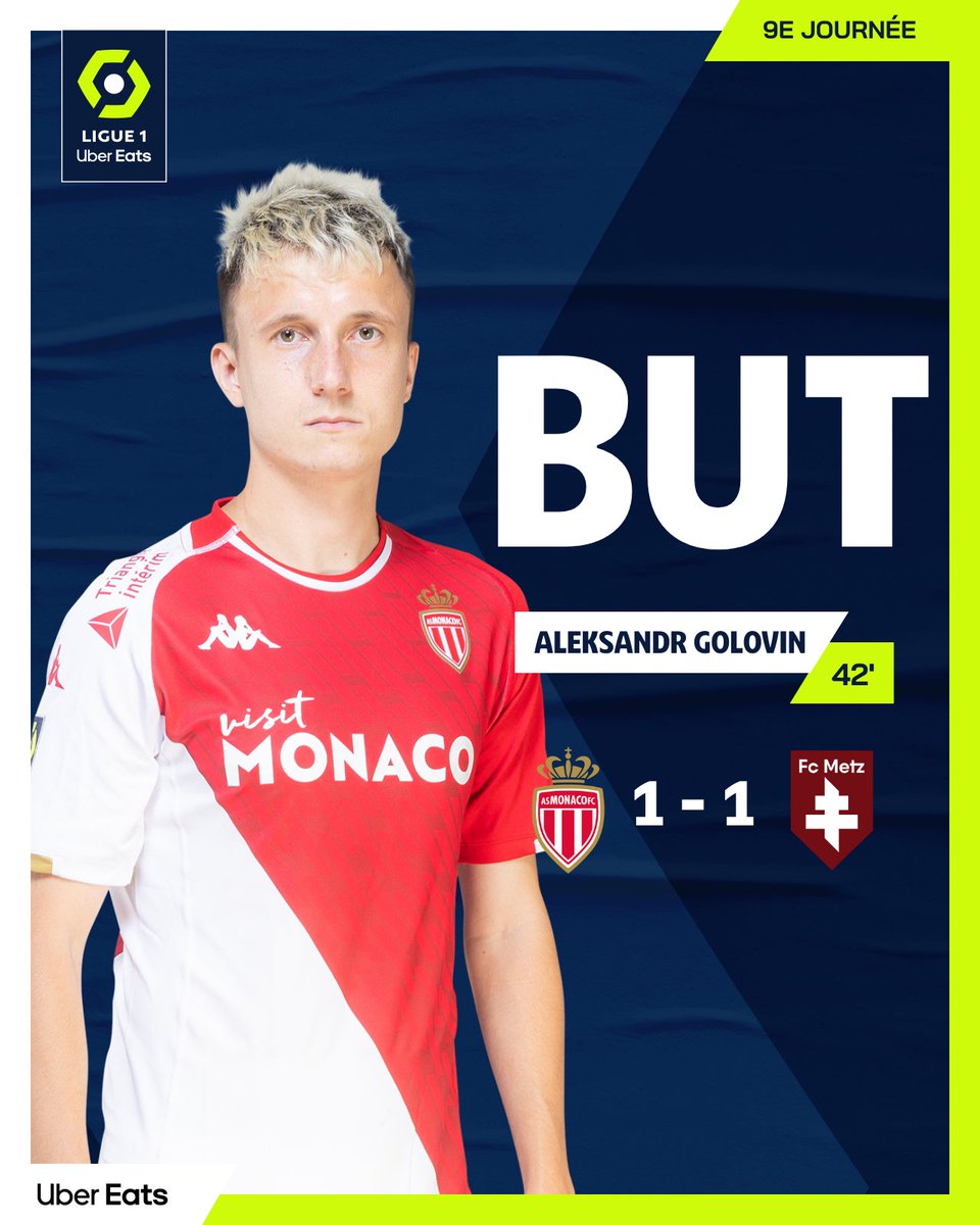 Ligue1's tweet image. Le chef d&apos;oeuvre d&apos;Aleksandr Golovin 😍✨

#ASMFCM