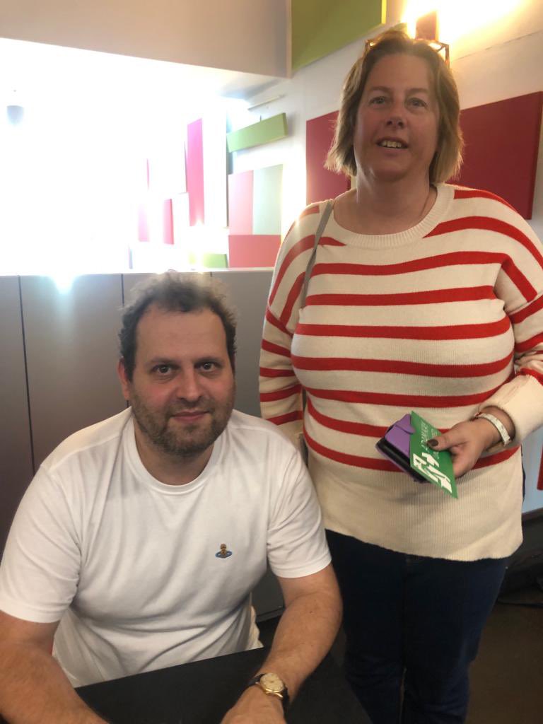 SarahLBones's tweet photo. When you want to be a famous author yourself, what’s better than spending the afternoon in the presence of one! @amateuradam @CORNERSTONEfun https://t.co/Oddit5BXHt
