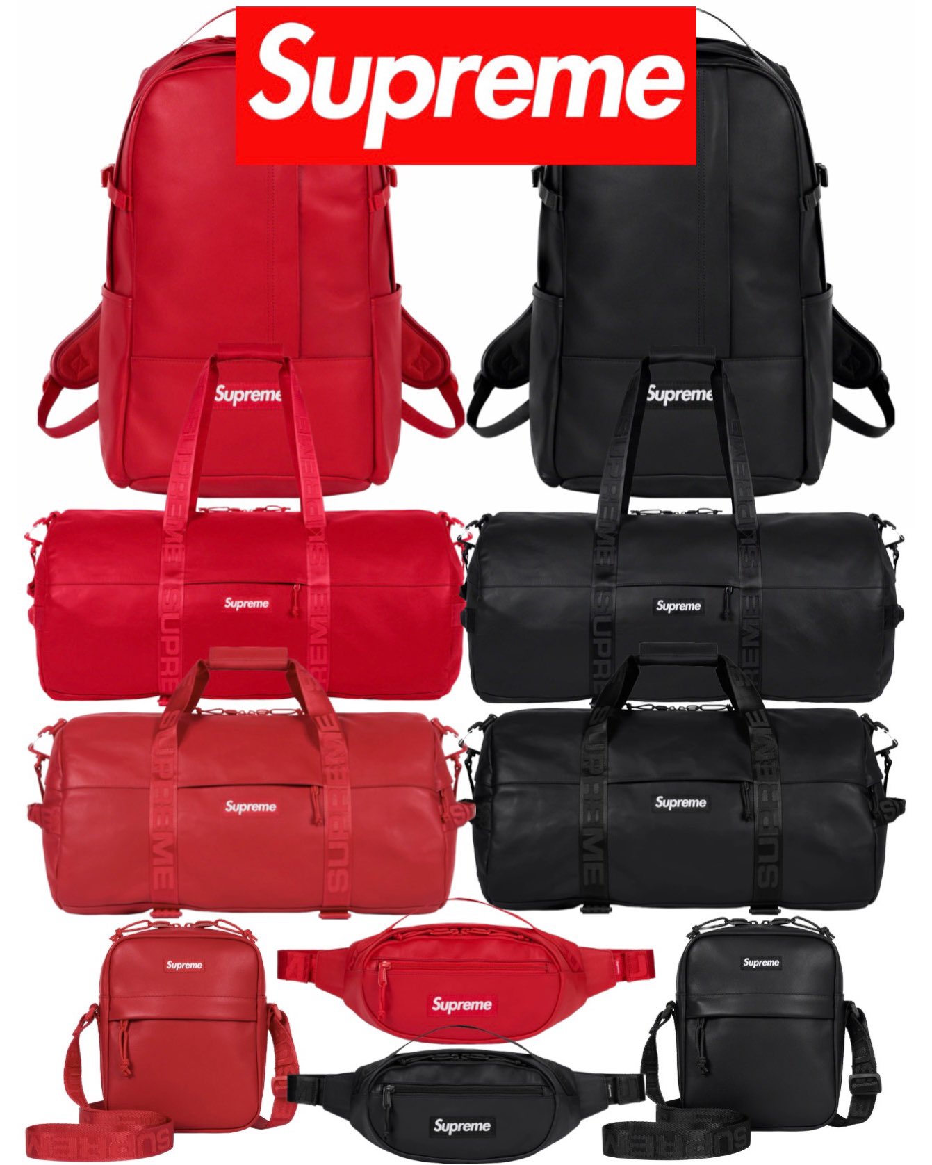 supreme leather bags