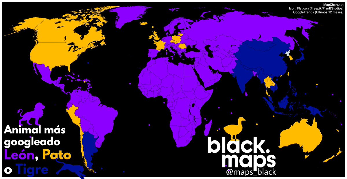 maps_black's tweet photo. Animal más googleado
León 🦁, Pato 🦆 o Tigre 🐯 https://t.co/fHtKJE2k9F