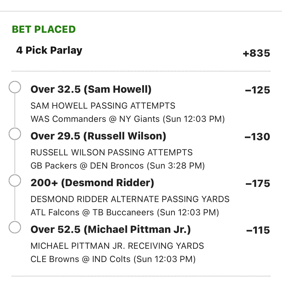 NoSweatNoBet's tweet photo. It's been a while, but we back posting. We got this parley in NFL we are dropping #GamblingTwitter
 @DKSportsbook https://t.co/rQibh6zIMT