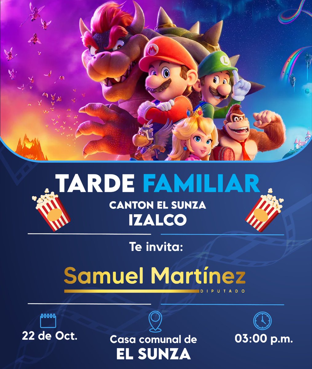 sam_rivas7's tweet photo. 🍿 Hoy llevamos #𝗖𝗶𝗻𝗲_𝗖𝗼𝗺𝘂𝗻𝗶𝘁𝗮𝗿𝗶𝗼 para el cantón El #Sunza de #Izalco. 🎬
Nos vemos allá en la tarde. ☝🏼😎 https://t.co/CS5xCRrIhU