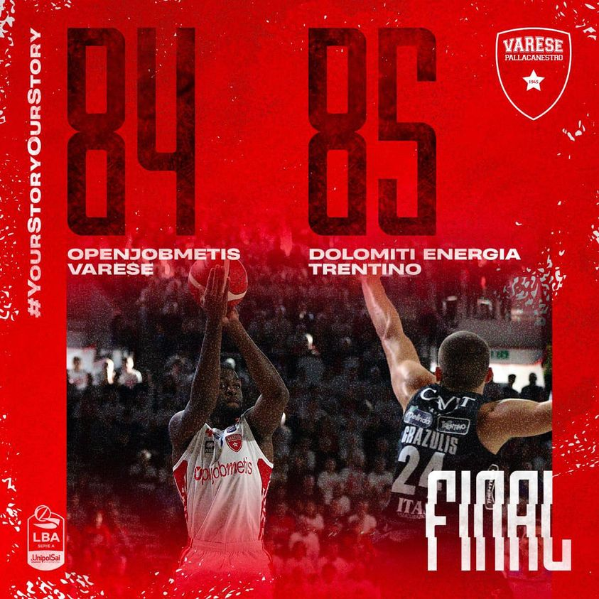 PallVarese's tweet photo. Dopo una partita combattuta, a Masnago passa Trento.
#VarTre #NoiSiamoVarese #YourStoryOurStory https://t.co/svPuRbI5tL