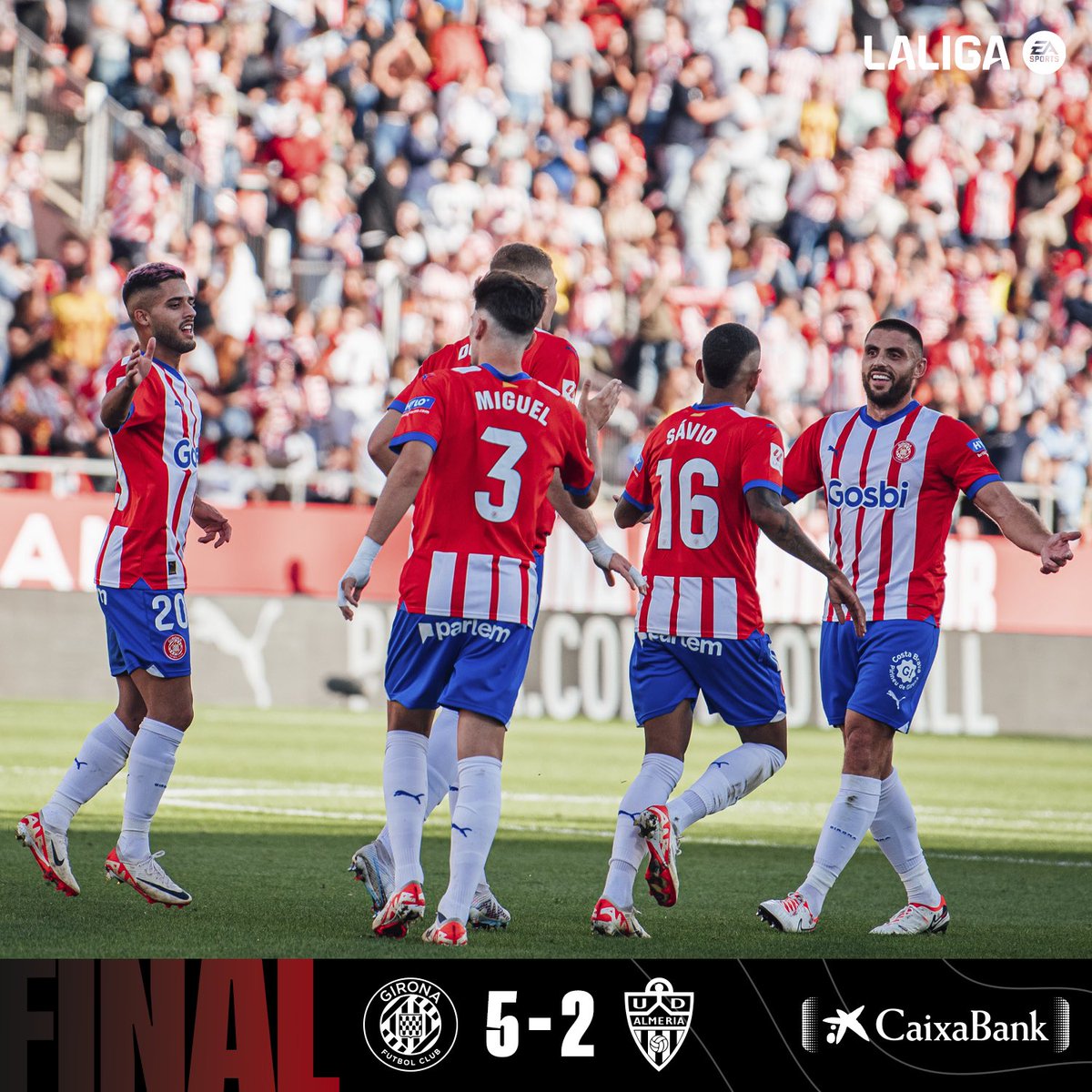 🏁 𝗙𝗜𝗡𝗔𝗟
⚽️ <a href="/ivanmartinn7/">Iván M</a> 
⚽️ x2 Dovbyk
⚽️ <a href="/OficialSavinho/">Savinho.Oficial</a> 
⚽️ <a href="/CristhianStuani/">Cristhian Stuani</a> 
💪 3 PUNTS MÉS A CASA!
🔴⚪️ #GironaAlmería