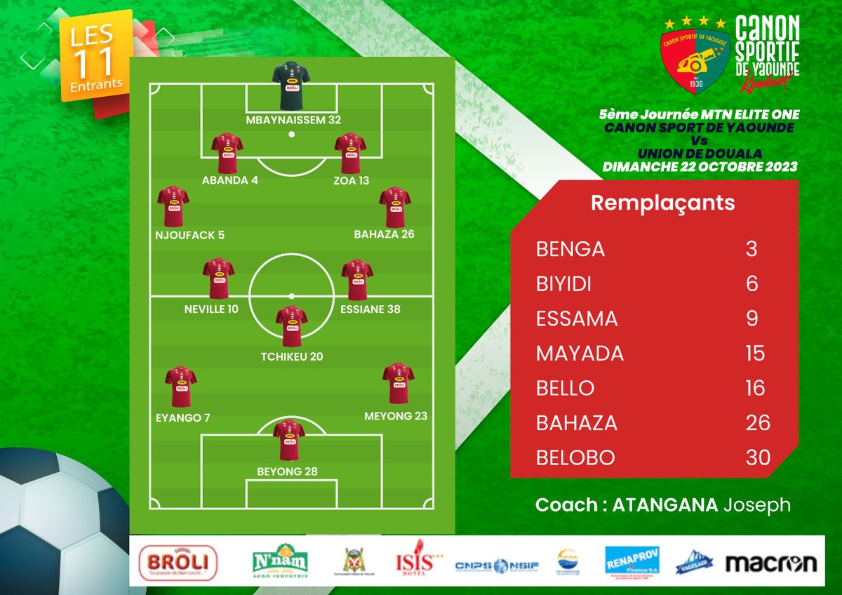 Les 11 entrants🙌🔥⚽