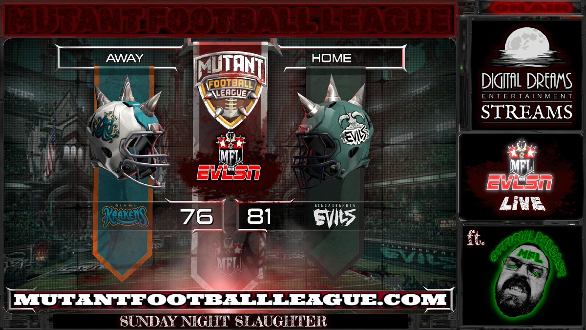 DigitalDreamsE's tweet photo. HELL-o #MFL #FANATiCS!!
Tune in for #TheMFL #SundayNightSlaugher #PremierGame with @MutantFootball then join us for the #MFLonEVLSN but #LIVE
https://t.co/YwJDODwGIa https://t.co/xHQXgy75vU