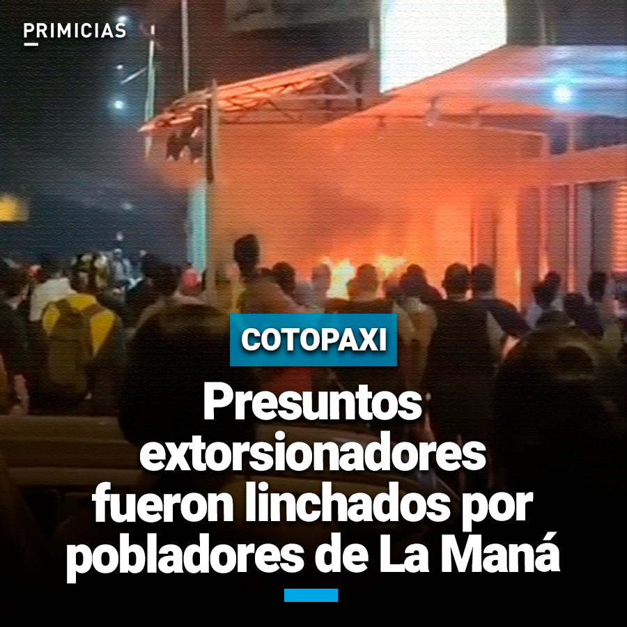 Primicias's tweet photo. Según testigos, los hombres llegaron a un local de La Maná, al parecer para extorsionar al dueño, y la multitud los ajustició. https://t.co/s6y80uUNyA https://t.co/OSy7o5E9rm