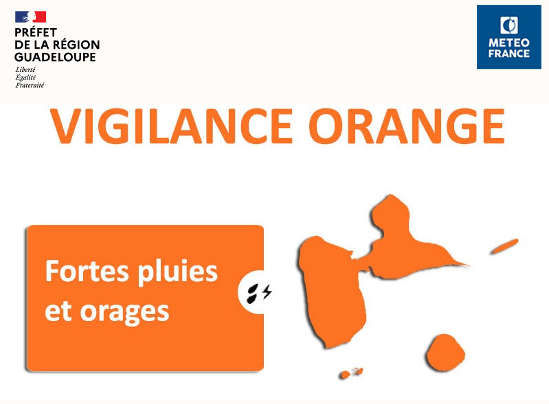 Préfet de Guadeloupe (@prefet971) on Twitter photo #Météo Ce dimanche 22 octobre 2023 à 12h08, la Guadeloupe est placée en vigilance orange pour fortes pluies, orages.
ℹ️ Le bulletin complet de Météo-France avec les prévisions et les consignes de sécurité du préfet : meteofrance.gp/fr/vigilance/g… #Météo Ce dimanche 22 octobre 2023 à 12h08, la Guadeloupe est placée en vigilance orange pour fortes pluies, orages.
ℹ️ Le bulletin complet de Météo-France avec les prévisions et les consignes de sécurité du préfet : meteofrance.gp/fr/vigilance/g…