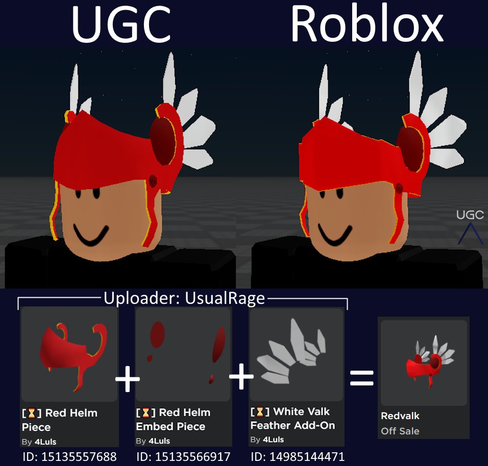 Peak” UGC on X: UGC creator Advareo uploaded some items that are meant  to be worn with other (older) items to make a 1:1 copy of the item  Paintball Tournament Trophy. #Roblox #