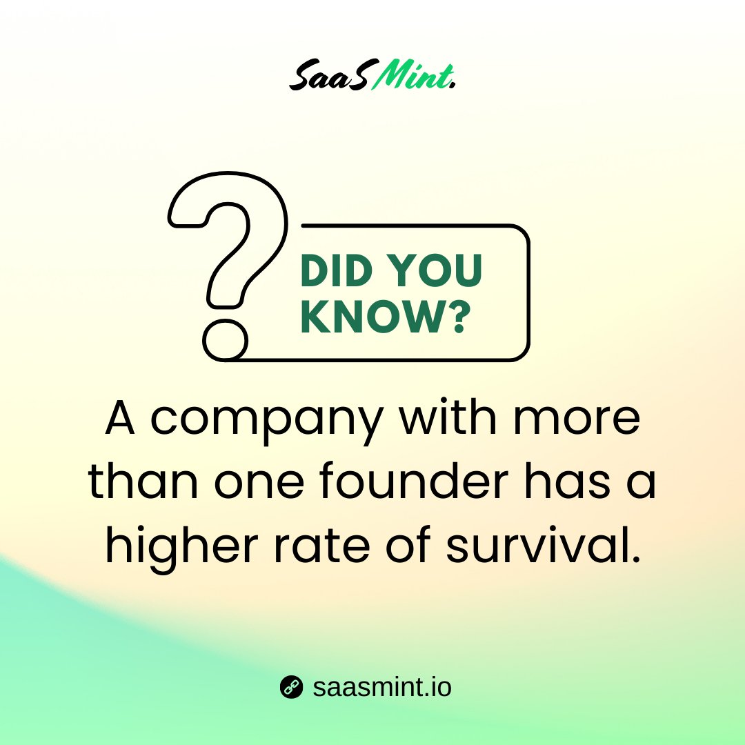 This is because having multiple founders can bring diverse skills, perspectives, and resources to the table, which can help the company navigate challenges and make better decisions.

#startup #founders #startup #business #businesssurvival #businesssurvival #saas #saasmint