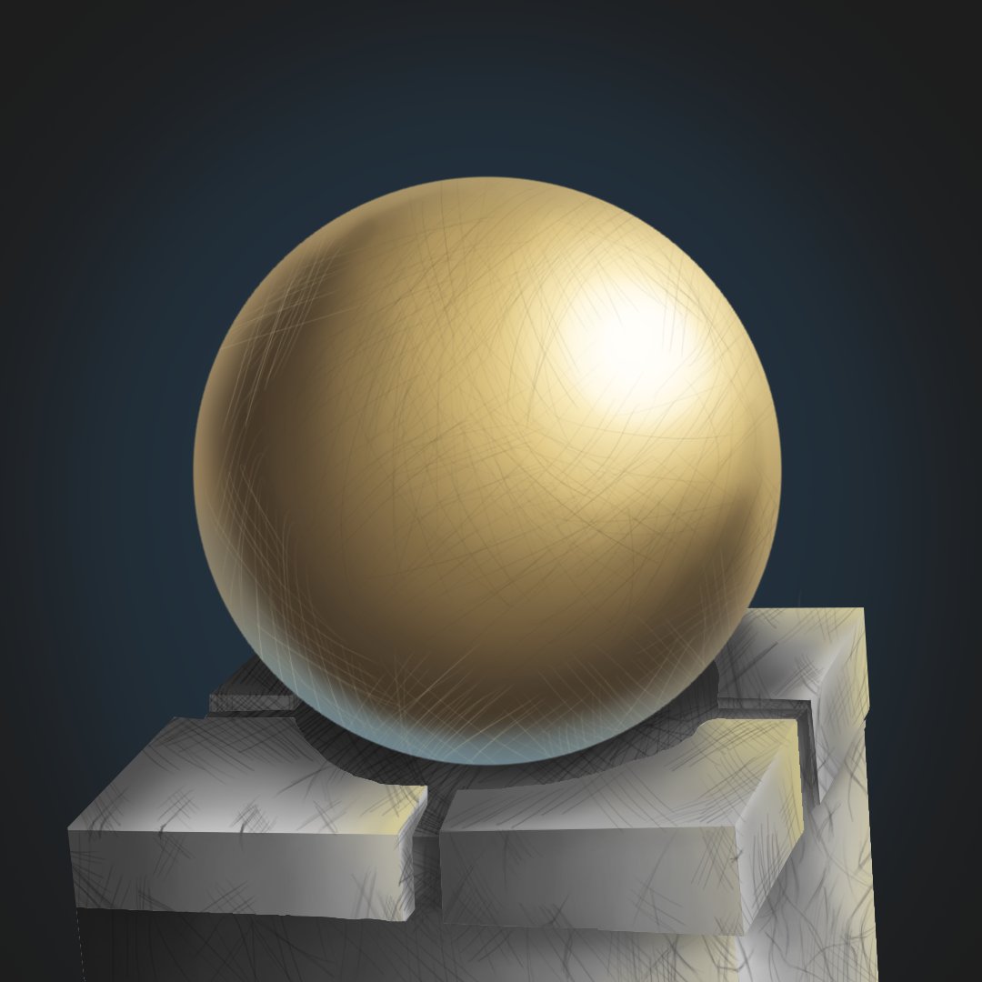 'Scratchy' @inktober #Inktober #inktober2023 #inktober2023day22 #GOLD #StoneByStone #Rendering #digitalart #sphere